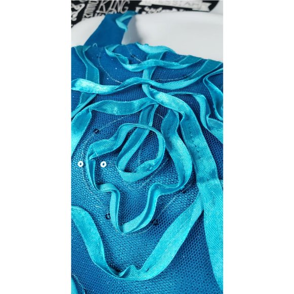 Rare Editions Blue Dress Size 16 - Picture 3 of 14